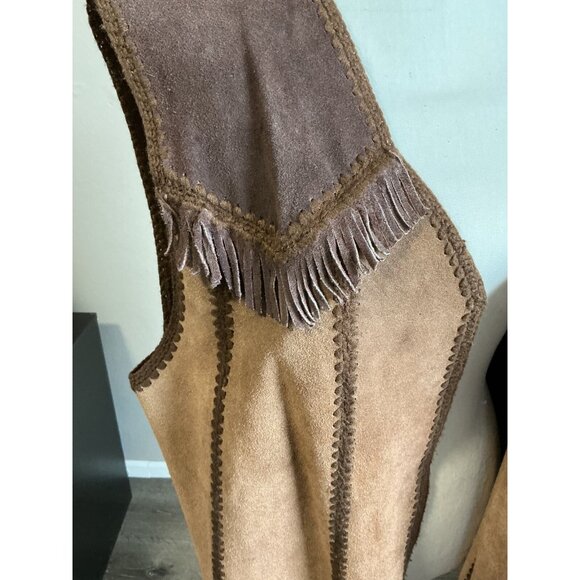 Vintage Lane Bryant Fringe Leather Front‎ Vest XL Festival Western - Picture 3 of 11